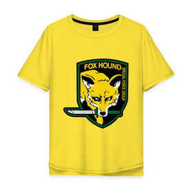Мужская футболка хлопок Oversize с принтом Foxhound в Курске, 100% хлопок | свободный крой, круглый ворот, “спинка” длиннее передней части | Тематика изображения на принте: лиса