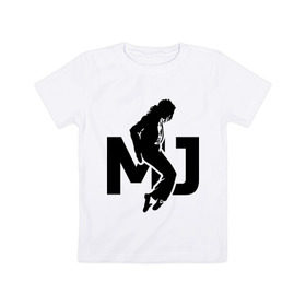 Детская футболка хлопок с принтом Майкл Джексон в Курске, 100% хлопок | круглый вырез горловины, полуприлегающий силуэт, длина до линии бедер | jackson | king | michael | music | pop | джексон | джэксон | король | майкл | музыка | поп | попса