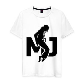 Мужская футболка хлопок с принтом Майкл Джексон в Курске, 100% хлопок | прямой крой, круглый вырез горловины, длина до линии бедер, слегка спущенное плечо. | Тематика изображения на принте: jackson | king | michael | music | pop | джексон | джэксон | король | майкл | музыка | поп | попса