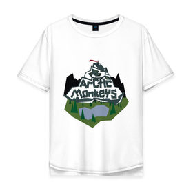 Мужская футболка хлопок Oversize с принтом Arctic monkeys mountain в Курске, 100% хлопок | свободный крой, круглый ворот, “спинка” длиннее передней части | arctic monkeys