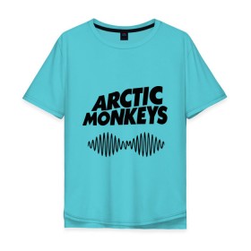 Мужская футболка хлопок Oversize с принтом Arctic monkeys wave в Курске, 100% хлопок | свободный крой, круглый ворот, “спинка” длиннее передней части | arctic monkeys