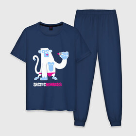 Мужская пижама хлопок с принтом Arctic monkeys в Курске, 100% хлопок | брюки и футболка прямого кроя, без карманов, на брюках мягкая резинка на поясе и по низу штанин
 | арктик манкис | меломанам