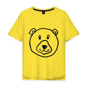 Мужская футболка хлопок Oversize с принтом Медведь в Курске, 100% хлопок | свободный крой, круглый ворот, “спинка” длиннее передней части | русь