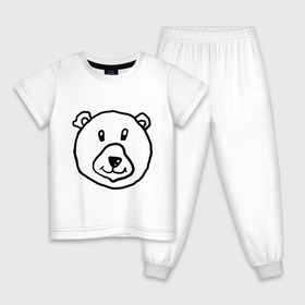 Детская пижама хлопок с принтом Медведь в Курске, 100% хлопок |  брюки и футболка прямого кроя, без карманов, на брюках мягкая резинка на поясе и по низу штанин
 | русь