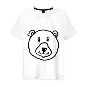 Мужская футболка хлопок с принтом Медведь в Курске, 100% хлопок | прямой крой, круглый вырез горловины, длина до линии бедер, слегка спущенное плечо. | Тематика изображения на принте: русь