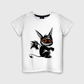 Детская футболка хлопок с принтом Маленький демон в Курске, 100% хлопок | круглый вырез горловины, полуприлегающий силуэт, длина до линии бедер | крылья