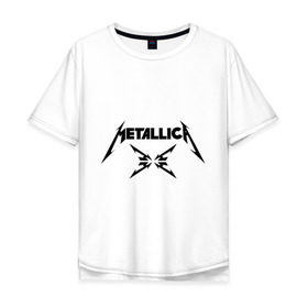 Мужская футболка хлопок Oversize с принтом Metallica в Курске, 100% хлопок | свободный крой, круглый ворот, “спинка” длиннее передней части | металлика