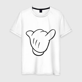 Мужская футболка хлопок с принтом Перчатка Swag в Курске, 100% хлопок | прямой крой, круглый вырез горловины, длина до линии бедер, слегка спущенное плечо. | 