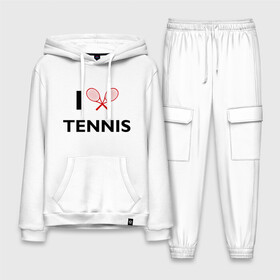Мужской костюм хлопок с толстовкой с принтом I Love Tennis в Курске,  |  | ракетка | тенис | теннис | теннисист