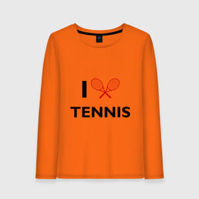Женский лонгслив хлопок с принтом I Love Tennis в Курске, 100% хлопок |  | ракетка | тенис | теннис | теннисист