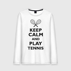 Мужской лонгслив хлопок с принтом Play tennis в Курске, 100% хлопок |  | ракетка | тенис | теннис | теннисист