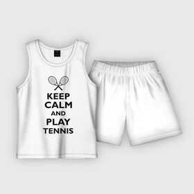 Детская пижама с шортами хлопок с принтом Play tennis в Курске,  |  | ракетка | тенис | теннис | теннисист
