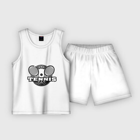 Детская пижама с шортами хлопок с принтом Tennis в Курске,  |  | ракетка | тенис | теннис | теннисист
