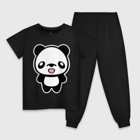 Детская пижама хлопок с принтом Маленькая пандочка в Курске, 100% хлопок |  брюки и футболка прямого кроя, без карманов, на брюках мягкая резинка на поясе и по низу штанин
 | панда