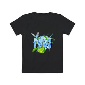 Детская футболка хлопок с принтом NM в Курске, 100% хлопок | круглый вырез горловины, полуприлегающий силуэт, длина до линии бедер | бабочка