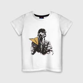 Детская футболка хлопок с принтом Пилот в Курске, 100% хлопок | круглый вырез горловины, полуприлегающий силуэт, длина до линии бедер | авиатор | бумажный | пилот | самолет | шлем