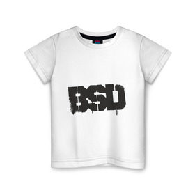 Детская футболка хлопок с принтом BSD в Курске, 100% хлопок | круглый вырез горловины, полуприлегающий силуэт, длина до линии бедер | bmx | bsd
