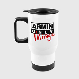 Авто-кружка с принтом Armin only - mirage в Курске, корпус - металл, ручка и крышка - пластик | Емкость: 500 мл, Высота: 16 см, Диаметр верх: 9 см, Диаметр низ: 7 см | addicted | buuren | mirage | van | аrmin