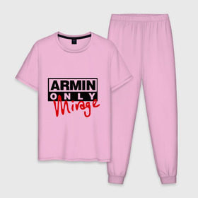 Мужская пижама хлопок с принтом Armin only - mirage в Курске, 100% хлопок | брюки и футболка прямого кроя, без карманов, на брюках мягкая резинка на поясе и по низу штанин
 | addicted | buuren | mirage | van | аrmin