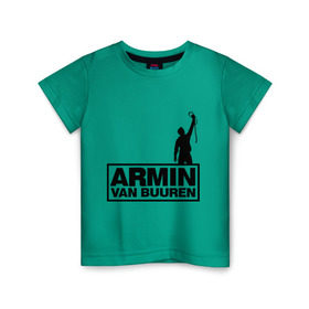 Детская футболка хлопок с принтом Armin van buuren в Курске, 100% хлопок | круглый вырез горловины, полуприлегающий силуэт, длина до линии бедер | Тематика изображения на принте: addicted | buuren | van | аrmin