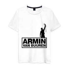 Мужская футболка хлопок с принтом Armin van buuren в Курске, 100% хлопок | прямой крой, круглый вырез горловины, длина до линии бедер, слегка спущенное плечо. | addicted | buuren | van | аrmin