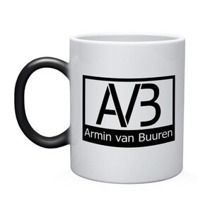 Кружка хамелеон с принтом Armin van buuren logo в Курске, керамика | меняет цвет при нагревании, емкость 330 мл | Тематика изображения на принте: addicted | buuren | van | аrmin