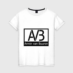 Женская футболка хлопок с принтом Armin van buuren logo в Курске, 100% хлопок | прямой крой, круглый вырез горловины, длина до линии бедер, слегка спущенное плечо | addicted | buuren | van | аrmin