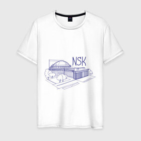 Мужская футболка хлопок с принтом NSK в Курске, 100% хлопок | прямой крой, круглый вырез горловины, длина до линии бедер, слегка спущенное плечо. | nsk | город | новосибирск | театр