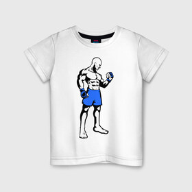 Детская футболка хлопок с принтом Суровый боец в Курске, 100% хлопок | круглый вырез горловины, полуприлегающий силуэт, длина до линии бедер | боец | боксер | спортсмен | суровый