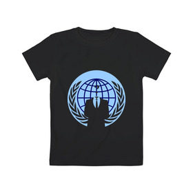 Детская футболка хлопок с принтом Anonymous в Курске, 100% хлопок | круглый вырез горловины, полуприлегающий силуэт, длина до линии бедер | anonimous | unknown | аноним | неизвестный | пиджак