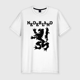 Мужская футболка премиум с принтом Сборная Голландии по Футболу в Курске, 92% хлопок, 8% лайкра | приталенный силуэт, круглый вырез ворота, длина до линии бедра, короткий рукав | nederland | герб | голландия | нидерланды | сборная | символ | футбол