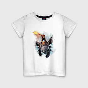Детская футболка хлопок с принтом Как приручить дракона в Курске, 100% хлопок | круглый вырез горловины, полуприлегающий силуэт, длина до линии бедер | дракон | как приручить дракона | мультфильм