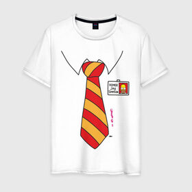 Мужская футболка хлопок с принтом Костюм Гомера в Курске, 100% хлопок | прямой крой, круглый вырез горловины, длина до линии бедер, слегка спущенное плечо. | гомер