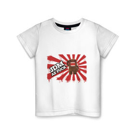 Детская футболка хлопок с принтом DOMO-JDM в Курске, 100% хлопок | круглый вырез горловины, полуприлегающий силуэт, длина до линии бедер | domo kun | jdm | street racing | style | автотюнинг | домо кун | домокун | японские авто
