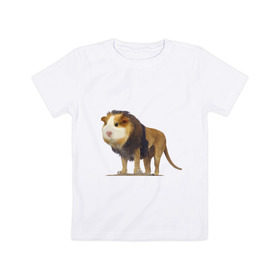 Детская футболка хлопок с принтом Свинолев в Курске, 100% хлопок | круглый вырез горловины, полуприлегающий силуэт, длина до линии бедер | swag | лев | морская | свинка | свэг