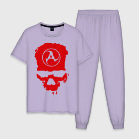 Мужская пижама хлопок с принтом Amatory в Курске, 100% хлопок | брюки и футболка прямого кроя, без карманов, на брюках мягкая резинка на поясе и по низу штанин
 | amatory