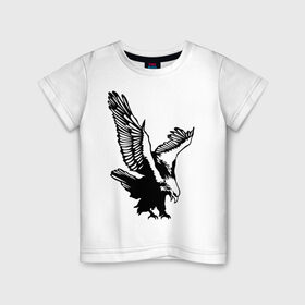 Детская футболка хлопок с принтом Орлиный размах крыльев в Курске, 100% хлопок | круглый вырез горловины, полуприлегающий силуэт, длина до линии бедер | взлет | кондор | коршун | орел | полет | птица | сокол
