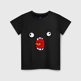 Детская футболка хлопок с принтом Рожица монстрика в Курске, 100% хлопок | круглый вырез горловины, полуприлегающий силуэт, длина до линии бедер | вопль | крик | лицо | монстр | рожица | смайл | удивление
