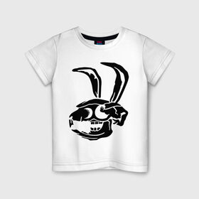 Детская футболка хлопок с принтом Дохлый кролик в Курске, 100% хлопок | круглый вырез горловины, полуприлегающий силуэт, длина до линии бедер | скелет