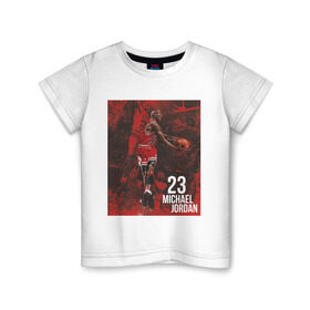 Детская футболка хлопок с принтом Jordan Michael в Курске, 100% хлопок | круглый вырез горловины, полуприлегающий силуэт, длина до линии бедер | jordan