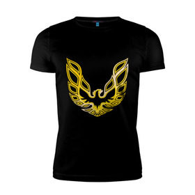 Мужская футболка премиум с принтом Золотой феникс в Курске, 92% хлопок, 8% лайкра | приталенный силуэт, круглый вырез ворота, длина до линии бедра, короткий рукав | крылья