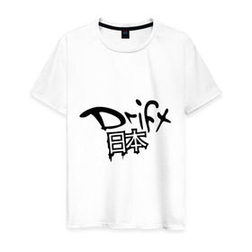 Мужская футболка хлопок с принтом Drift - Япония в Курске, 100% хлопок | прямой крой, круглый вырез горловины, длина до линии бедер, слегка спущенное плечо. | дрифт