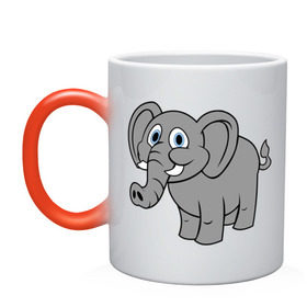 Кружка хамелеон с принтом Милый слоник в Курске, керамика | меняет цвет при нагревании, емкость 330 мл | Тематика изображения на принте: слон