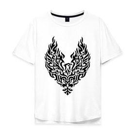 Мужская футболка хлопок Oversize с принтом Огненный феникс в Курске, 100% хлопок | свободный крой, круглый ворот, “спинка” длиннее передней части | возрождение | огонь | пепел | птица | феникс
