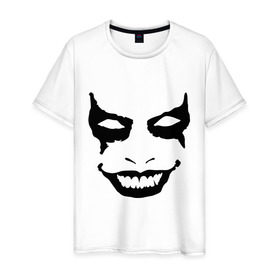 Мужская футболка хлопок с принтом Зловещее лицо в Курске, 100% хлопок | прямой крой, круглый вырез горловины, длина до линии бедер, слегка спущенное плечо. | 