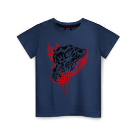 Детская футболка хлопок с принтом Свирепый оборотень в Курске, 100% хлопок | круглый вырез горловины, полуприлегающий силуэт, длина до линии бедер | вервольф | волк | оборотень | свирепый | тату