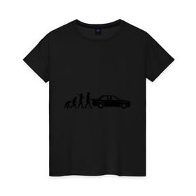 Женская футболка хлопок с принтом Бмв эволюция в Курске, 100% хлопок | прямой крой, круглый вырез горловины, длина до линии бедер, слегка спущенное плечо | bmw | evolution | автомобиль | бмв | развитие | эволюция