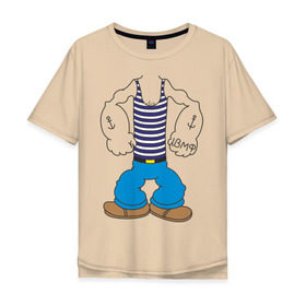 Мужская футболка хлопок Oversize с принтом Костюм морячка в Курске, 100% хлопок | свободный крой, круглый ворот, “спинка” длиннее передней части | вмф | военно морской флот | морской флот | моряк | морячок | якорь