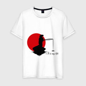 Мужская футболка хлопок с принтом Японская ночная рыбалка в Курске, 100% хлопок | прямой крой, круглый вырез горловины, длина до линии бедер, слегка спущенное плечо. | Тематика изображения на принте: fishermen | жизнь | рыба | рыбак | рыбалка | солнце | туризм | удочка | укаи | япония