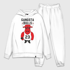 Мужской костюм хлопок OVERSIZE с принтом Gangsta Bulls в Курске,  |  | bulls | chicago | gangsta | бык | гангстер | чикаго